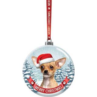 👉 Kerstbal active Glazen hond Chihuahua 7 cm