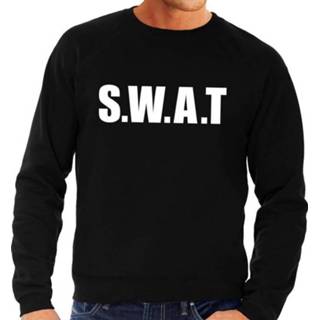 👉 Sweater zwart active mannen Heren fun text politie SWAT