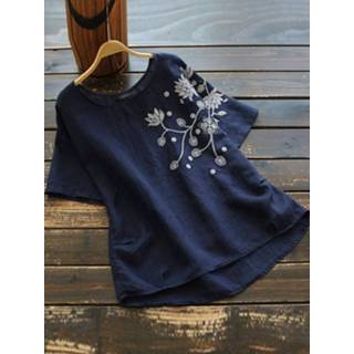 👉 Short sleeve wit vrouwen cotton s|m|l|xl|2xl|3xl|4xl|5xl s Embroidery Flowers Plus Size T-shirt