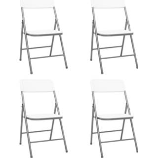 👉 Terrasstoel wit active Tuinstoelen inklapbaar 4 st HDPE 8720286135259