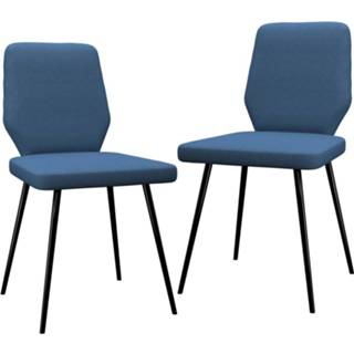 👉 Eetkamer stoel stof active blauw Eetkamerstoelen 2 st 8719883768397