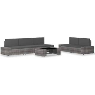 👉 Grijs active 6-delige Loungeset poly rattan 8720286001936