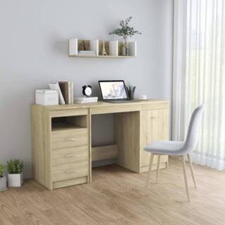 👉 Bureau active 140x50x76 cm spaanplaat sonoma eikenkleurig 8720286014394