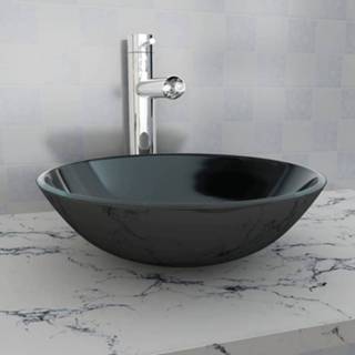Wasbak gehard glas zwart active 185401816 197288325 Wasbak zwart glas active gehard 42 cm 8718475518631
