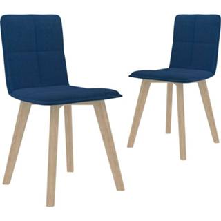 👉 Eetkamerstoel blauw stof active Eetkamerstoelen 2 st 8719883988597