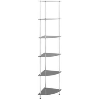 👉 Zwart glas active Kastje 6-laags 30x30x160 cm gehard 8718475798781