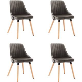 👉 Eetkamerstoel grijs fluweel active Eetkamerstoelen 4 st donkergrijs 8720286230114