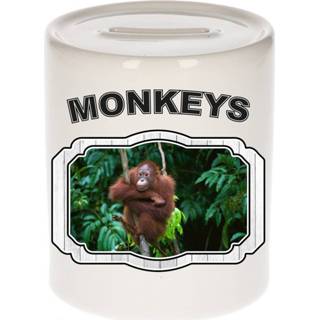 👉 Spaarpot active kinderen Dieren orangoetan - monkeys/ apen spaarpotten 9 cm