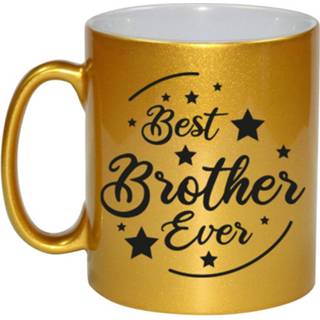 👉 Koffiemok gouden active Best Brother Ever cadeau / theebeker 330 ml