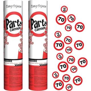 👉 Party popper 10x stuks poppers confetti kanonnen 70 jaar