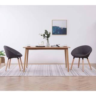 👉 Eetkamerstoelen 2 st stof donkergrijs