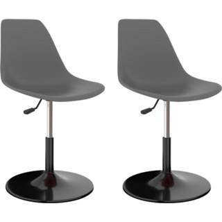 Eetkamerstoel grijs PP active Eetkamerstoelen draaibaar 2 st lichtgrijs 8720286144169