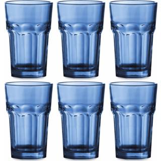 👉 Drink glas active blauw 6x Drinkglazen/waterglazen 300 ml