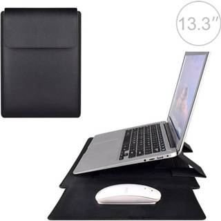 👉 Draagtas zwart active netbooktas PU05 hoes lederen tas voor 13,3 inch laptop (zwart)