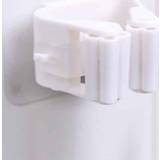 👉 Organizer wit active Mop Houder Wandmontage Huishoudelijke Keuken Badkamer Lijm Opslag Bezem Hanger Clip Haak Rekken (Wit)