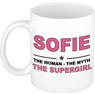 👉 Koffiemok multi keramiek vrouwen Namen / theebeker Sofie The woman, myth supergirl 300 ml