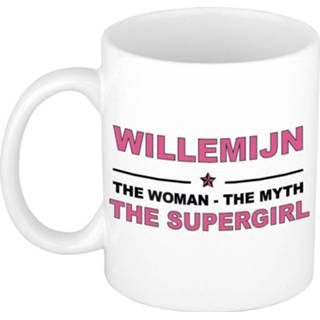 👉 Koffiemok multi keramiek vrouwen Namen / theebeker Willemijn The woman, myth supergirl 300 ml