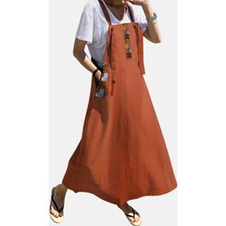 👉 Sleeveless s|m|l|xl|2xl|3xl|4xl cotton vrouwen Vintage Printed Side Pockets Straps Maxi Dress