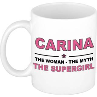 👉 Beker active vrouwen Carola The woman, myth supergirl beterschap cadeau mok/beker 300 ml