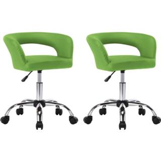 Eetkamerstoel groen kunstleer active Eetkamerstoelen 2 st 8720286143933