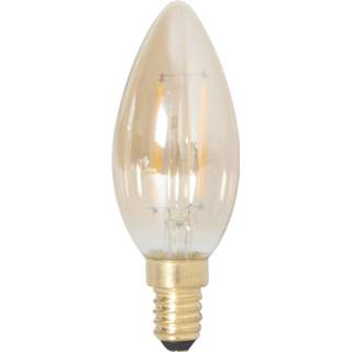 👉 Kaarslamp goud glas transparant Calex Led Filament E14 2w 2100k 130lm 8712879140061