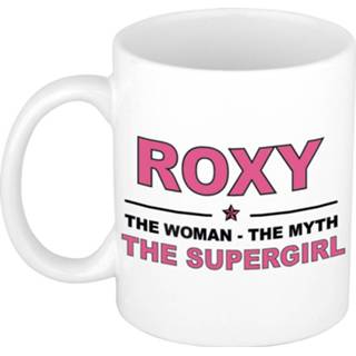 👉 Koffiemok multi keramiek vrouwen Namen / theebeker Roxy The woman, myth supergirl 300 ml