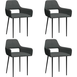 👉 Eetkamerstoel grijs stof active Eetkamerstoelen 4 st donkergrijs 8720286182093