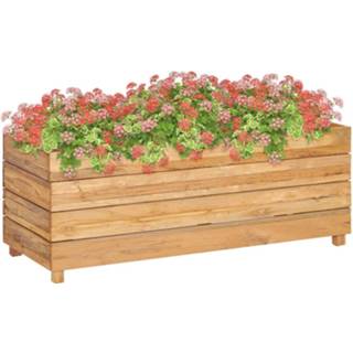 👉 Plantenbak teakhout staal active verhoogd 100x40x38 cm gerecycled en 8719883760698