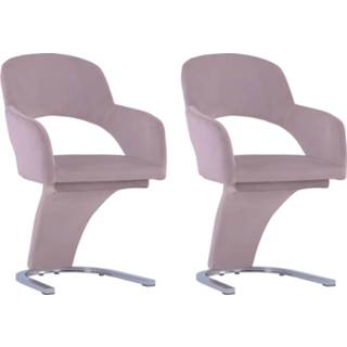 👉 Eetkamerstoel roze fluweel active Eetkamerstoelen 2 st 8720286033760