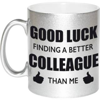 👉 Beker zilver active Good luck finding a better colleague than me mok / bedankt cadeau collega 330 ml
