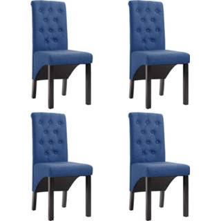 👉 Eetkamerstoel active blauw stof Eetkamerstoelen 4 st 8719883691114