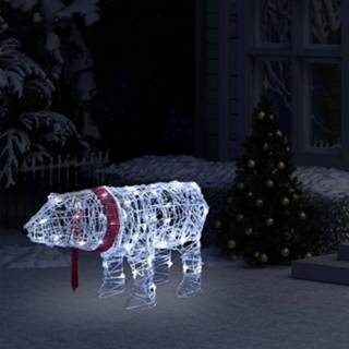 👉 Kerst verlichting acryl wit male VidaXL Kerstverlichting Beer 45 LED's 71x20x38 cm 8719883609270