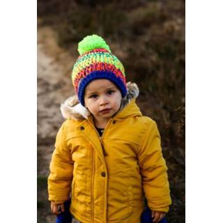 👉 Babymutsje limegroen oranje blauw active baby's Kleurrijke babymuts met handschoentjes - limegroen/oranje/blauw 8718969274647