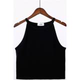 Sleeveless cotton One Size vrouwen zwart Pure Color O-neck Tank Tops