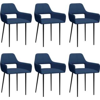 👉 Eetkamerstoel blauw stof active Eetkamerstoelen 6 st 8720286182222