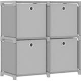 Grijs stof active Kast met 4 vakken boxen 69x30x72,5 cm 8720286042588