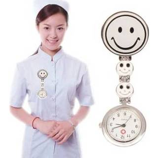 Quartz horloge wit alloy active Smile Style Portable Nurse Round met pin (wit) 6922202699476