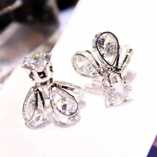 👉 Oorbel zilver active kleding Fashion Style Glow Crystal Firefly oorbellen Temperament lange oor (zilver) 6922903848432