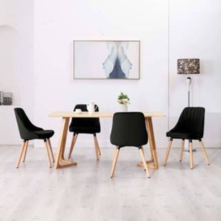 👉 Eetkamerstoel zwart fluweel active Eetkamerstoelen 4 st 8720286230169