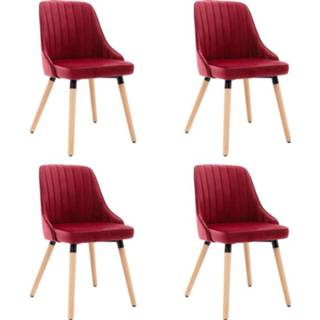 👉 Eetkamerstoel wijnrood fluweel active Eetkamerstoelen 4 st 8720286230152