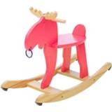 👉 Schommelstoel rood houten active kinderen peuters peuter auto elanden paard (rood)