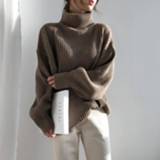 👉 Coltrui active kleding Effen kleur bovenkleding pullover casual trui (kleur: koffie maat: gratis maat) 6922741900750