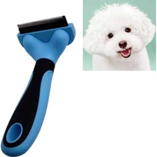 👉 Blauw staal groot active Huisdier kam roestvrij dubbelzijdig open knoop schone schoonheid ontharing kam, maat: (blauw)