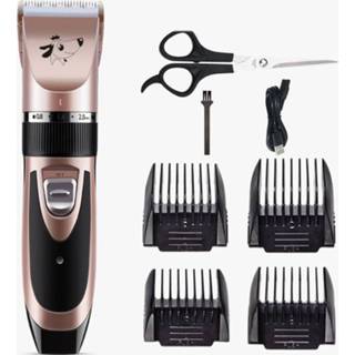 👉 Make-up remover rose goud active Pet Hair Electric Shaving Haircut Set, Specificatie: Gold + Scissors