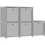 Grijs stof active Kast met 5 vakken boxen 103x30x72,5 cm 8720286042625