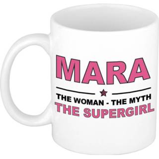 👉 Koffiemok multi keramiek vrouwen Namen / theebeker Mara The woman, myth supergirl 300 ml