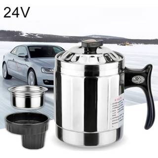 👉 Universele DC 24 V Rvs Auto Waterkoker Verwarmde Mok Verwarming Cup met Lader Sigarettenaansteker voor Auto en Familie, Capaciteit: 1000 ML