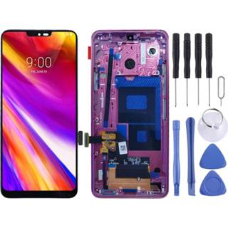 👉 Lcd-scherm en digitizer volledige montage met frame voor LG G7 ThinQ / G710 G710EM G710PM G710VMP (rood)