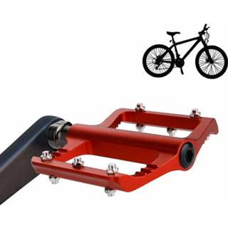 👉 Platformpedaal rood aluminium active 1 paar B065 platformpedalen CNC stalen as 9/16 inch voor fiets MTB BMX (rood) 6922045773067