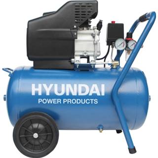 👉 Compressor zwart Hyundai 50 Liter Met Vochtafscheider - 8 Bar 67db 180 Liter/minuut 2pk 1500w 8718502558029